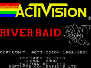 River Raid title screen for ZX Spectrum